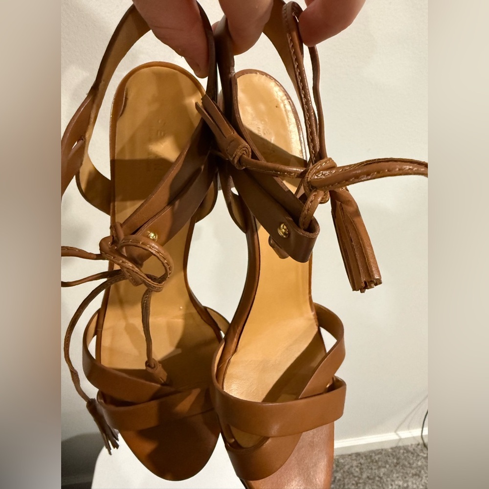 Sezane strappy brown leather high heels, size 39 EU / 8.5 US - Picture 9 of 11